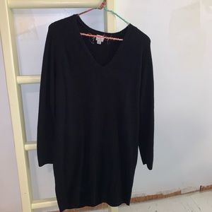 Black knit sweater dress